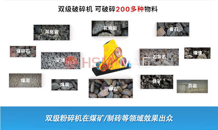 破碎滑石用華盛銘1412型雙級破碎機出料均勻，多少錢